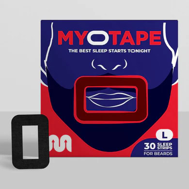 MyoTape sleep strips for sensitive skin, beard-friendly sleep aid, 30 strips included.