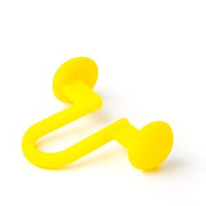 Close up of a single yellow internal nasal dilator showing the bridge and paddles