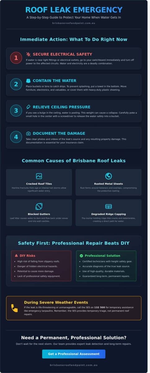 What to Do If Your Roof Is Leaking: A Step-by-Step Brisbane Homeowner Guide