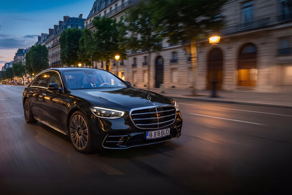 Private chauffeur Bucharest - Bud's Cab premium Mercedes-Benz S-Class for airport transfers and corporate travel