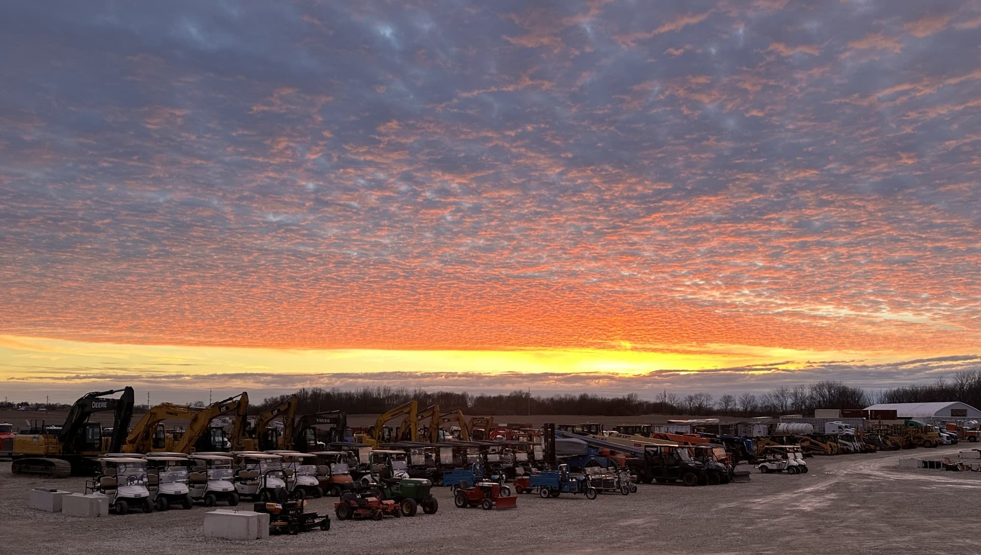 bussey bros auctioneers auction yard in ohio at sunset
