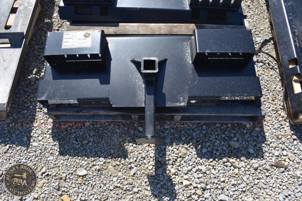 Auction trailer hitch with mounting brackets for sale at Bussey Bros Auctioneers.
