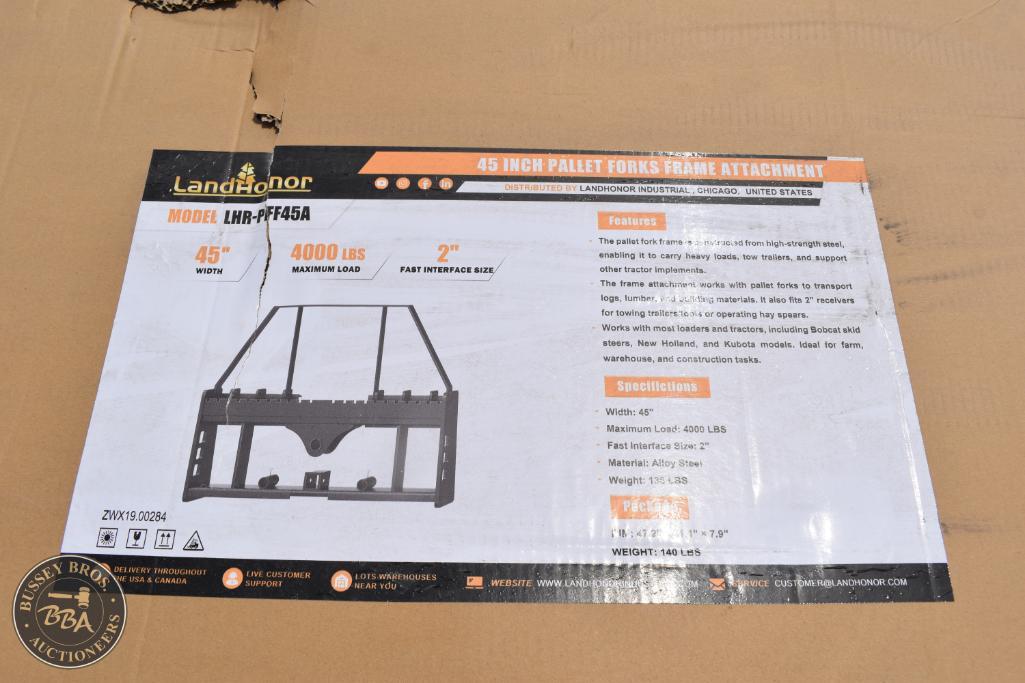 Image showing a Landhonor pallet forks frame attachment for heavy-duty forklift use.
