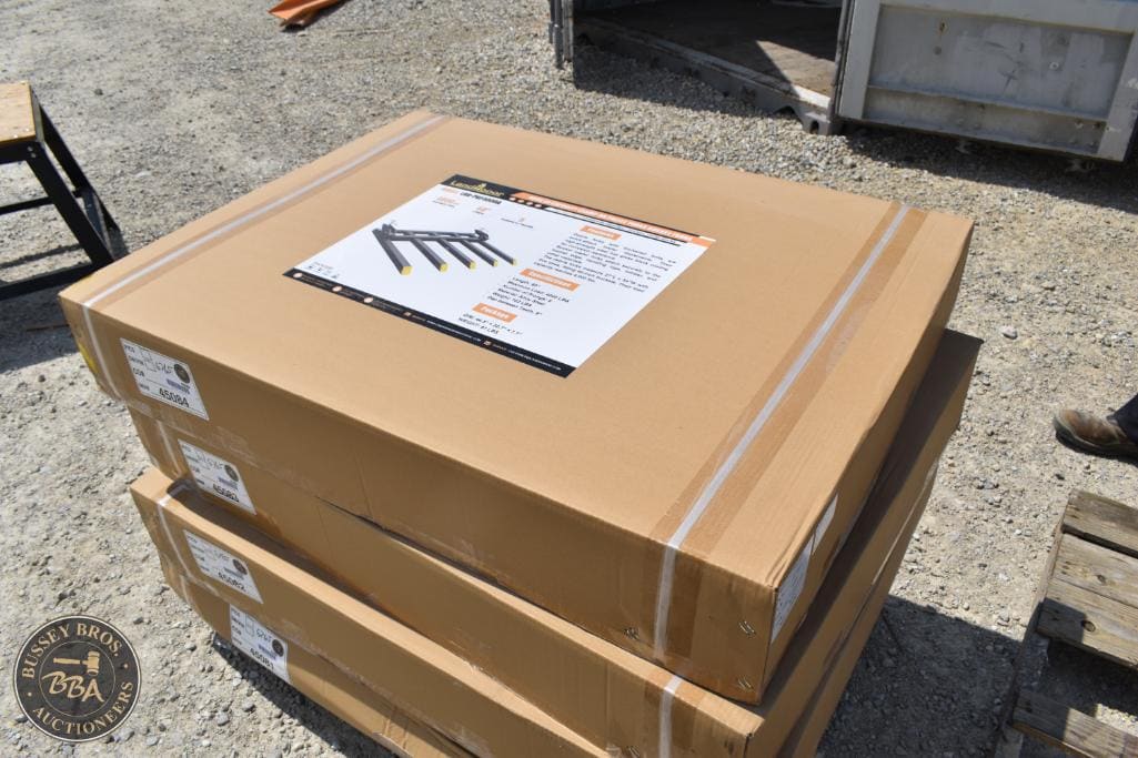 Heavy-duty outdoor furniture package in boxes for garden or patio use.