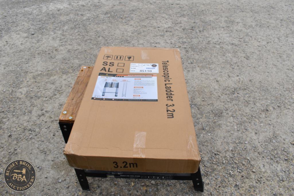Heavy-duty folding table in original packaging, ideal for events or workspaces.