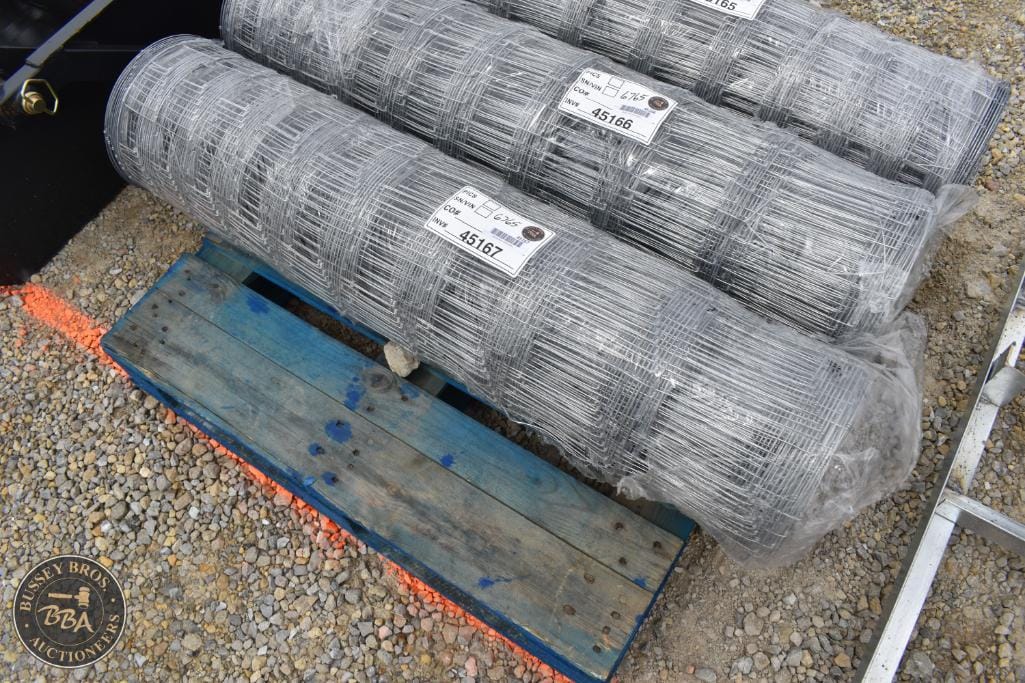 Wire mesh rolls for fencing and construction at Bussey Bros Auctioneers.