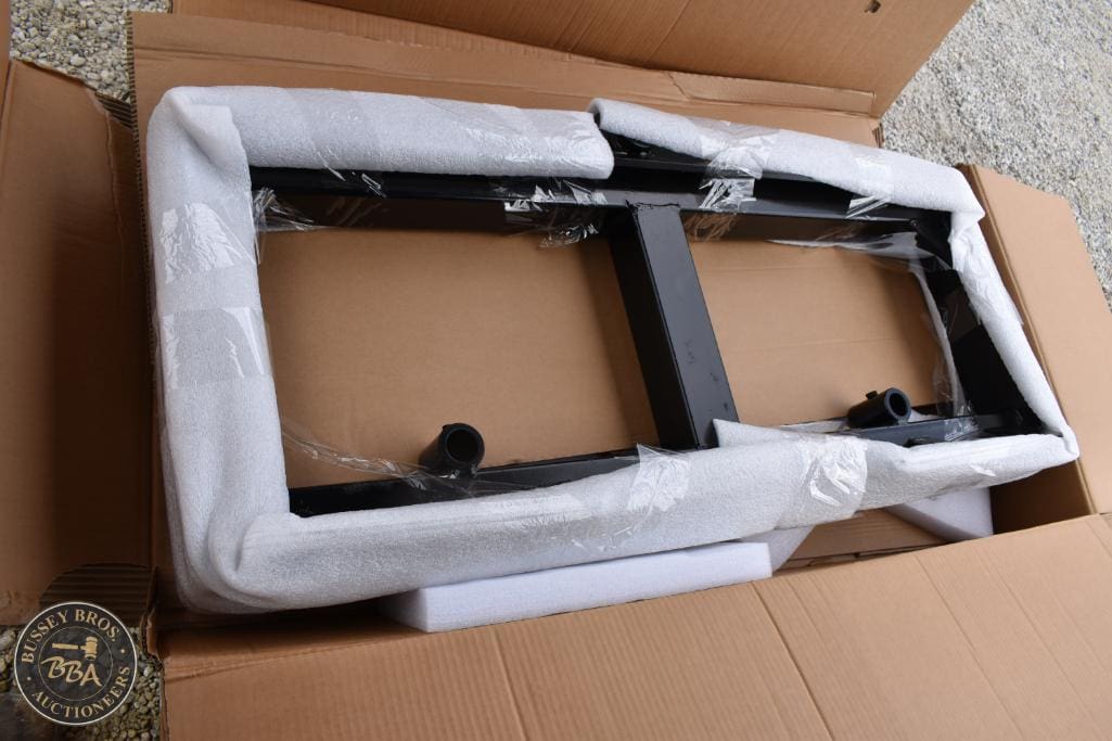 Black metal table base for sale, packaged with foam protection.