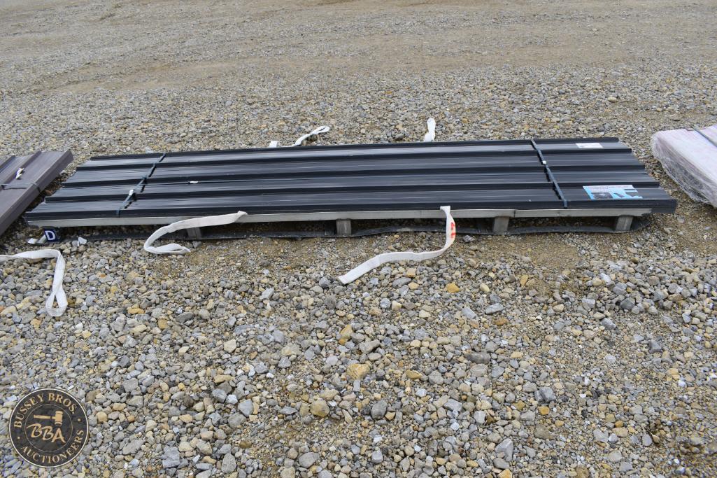 Heavy-duty metal fencing panels for sale at Bussey Bros Auctioneers.