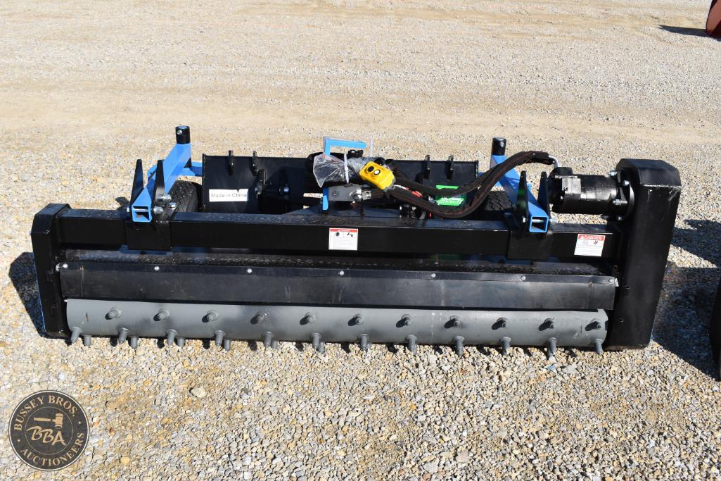 Heavy-duty rotary flail mower for agricultural and landscaping use. Perfect for farm machinery and e.