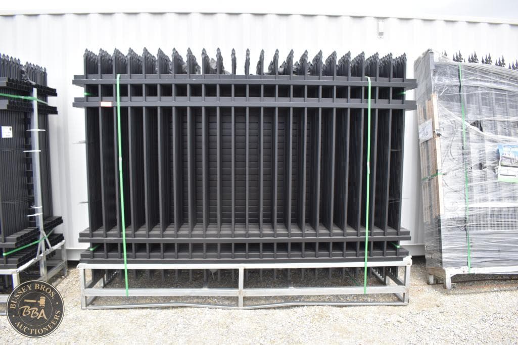 Heavy-duty metal storage container for farm equipment at Bussey Bros Auctioneers.