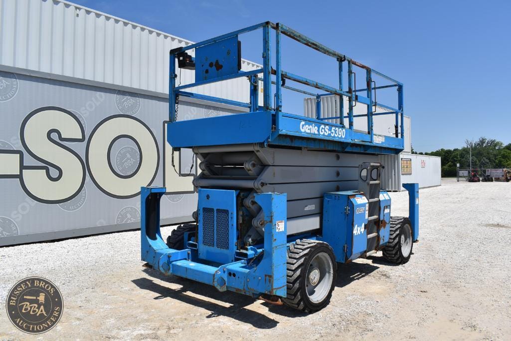 Blue Genie GS-5390 scissor lift at Bussey Bros Auctioneers for equipment sale.