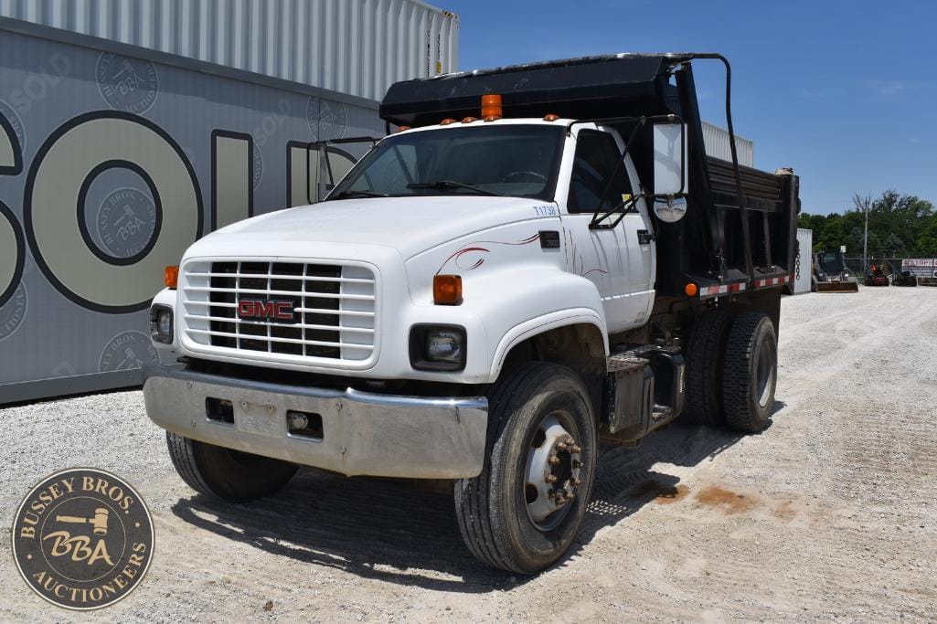 GMC dump truck for sale at Bussey Bros Auctioneers, ideal for construction and industrial use.