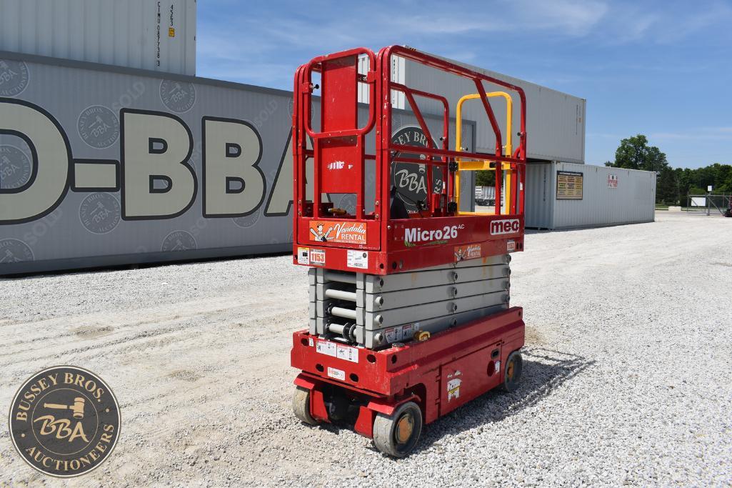 Mobile scissor lift for construction and maintenance at Bussey Bros Auctioneers.