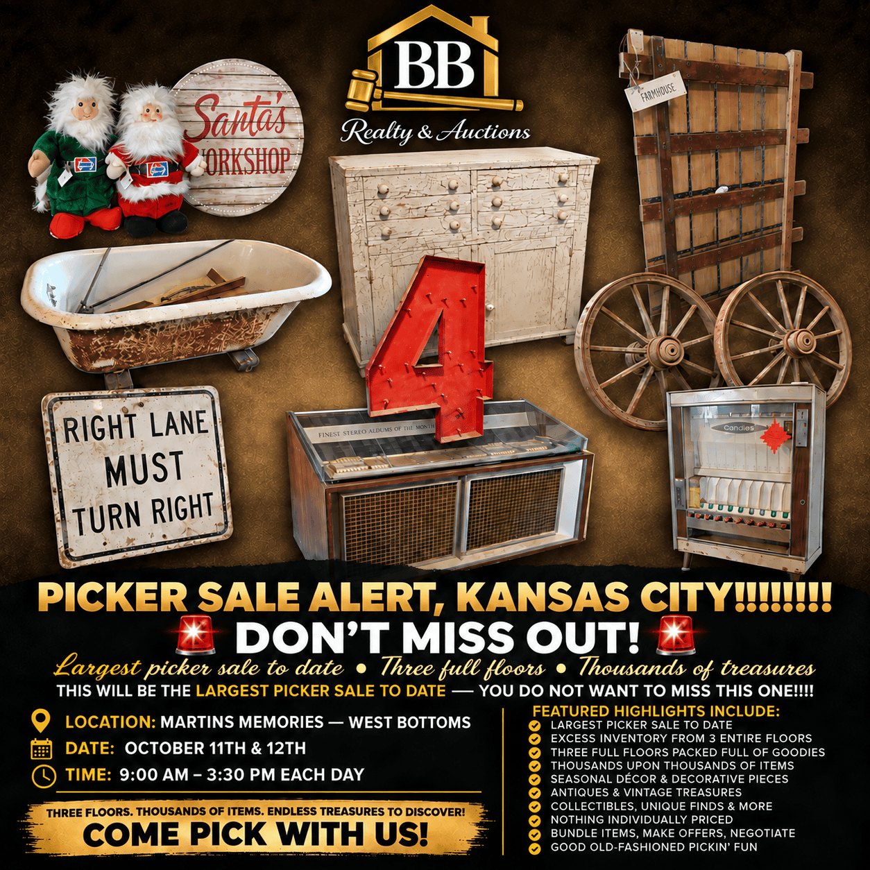 Vintage Picker Sale Auction Flyer