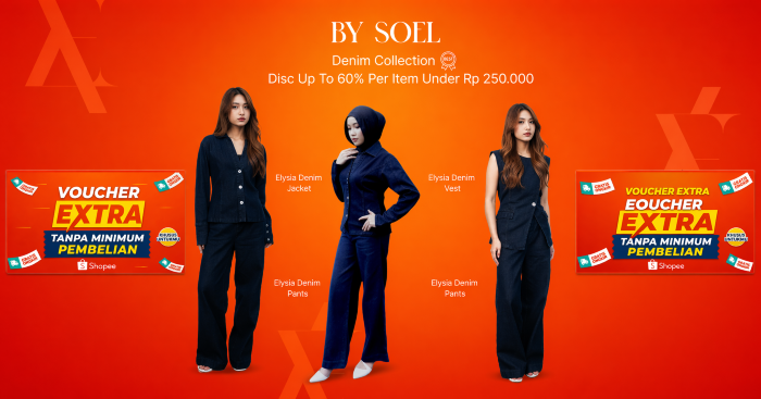 By Soel Denim Collection: disc up to 80% per item under Rp 250.000