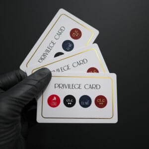 บัตรสมาชิก Privilege Card PVC ขอบฟอยล์ทอง