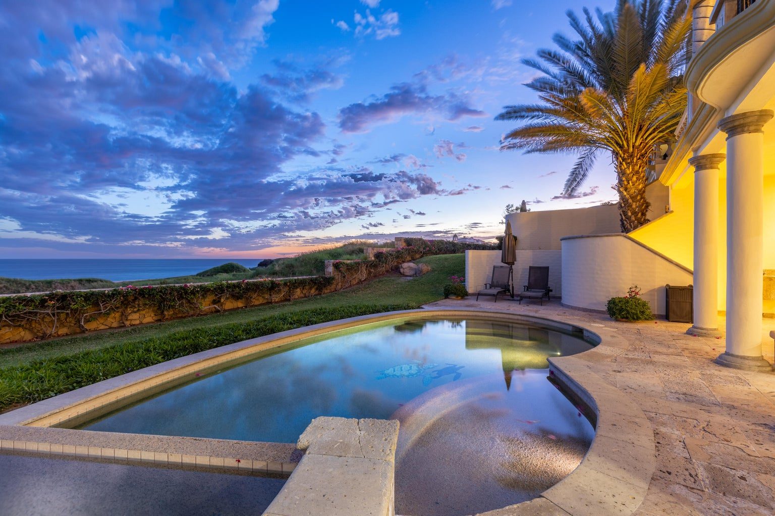 Villa Cisne, Puerta Del Sol 11, Cabo Del Sol – Homes For Sale In Cabo Del Sol Pool In The Evening, Villa Cisne, Puerta Del Sol, Cabo Del Sol