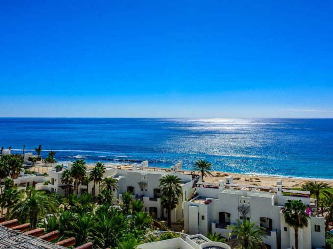 Ocean View Over The White Villas Of Las Ventanas, Cabo Real