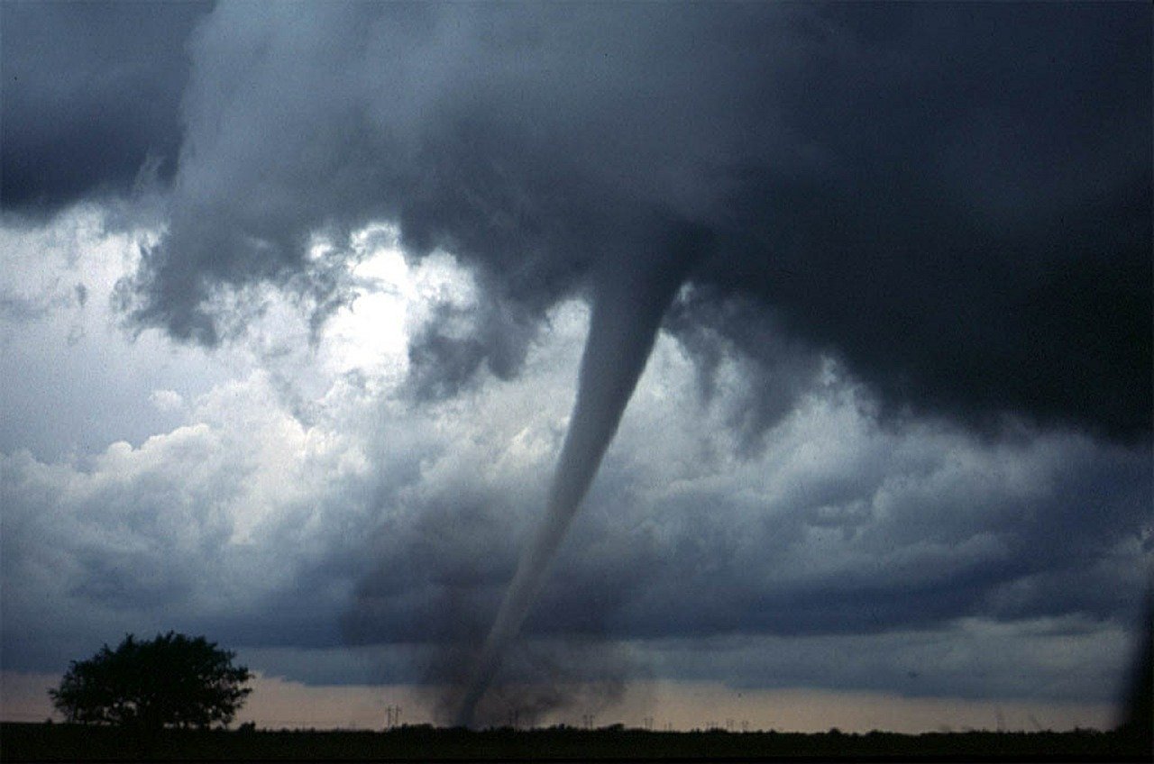 A photograph of a tornado or natural disaster