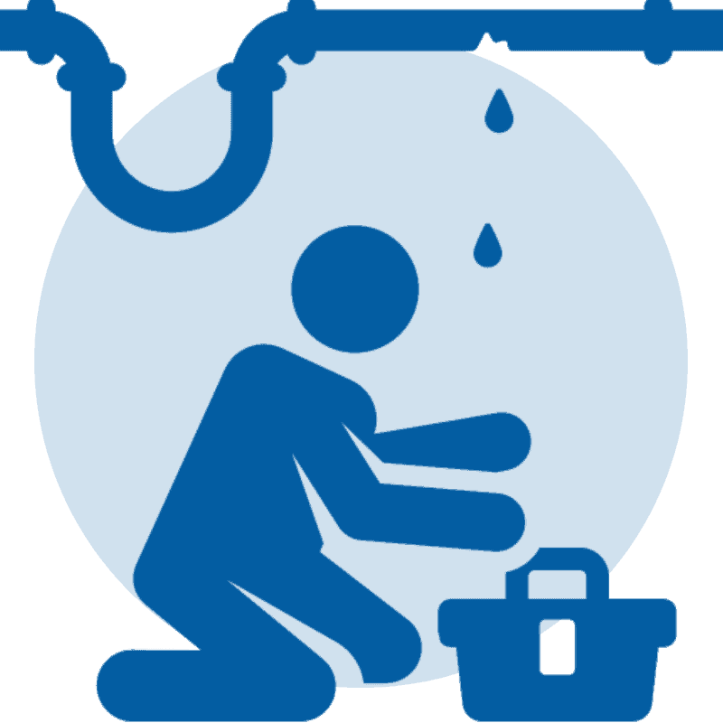 Plumber-Icon-Fixing-Leaking-Overhead-Pipe-With-Toolbox