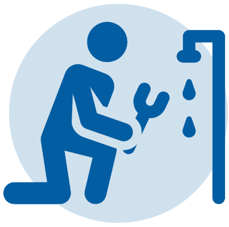 Plumber-Icon-Repairing-Leaking-Shower-Pipe-With-Wrench