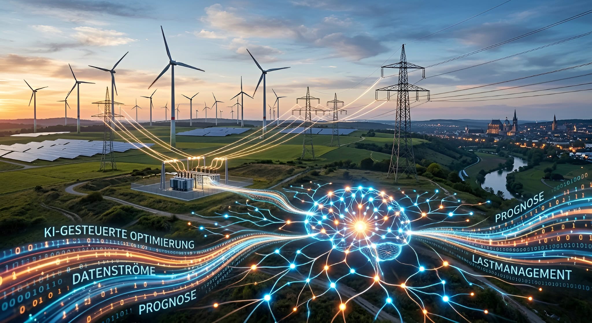 KI in der Energiewirtschaft: Optimierung und Datenmanagement.