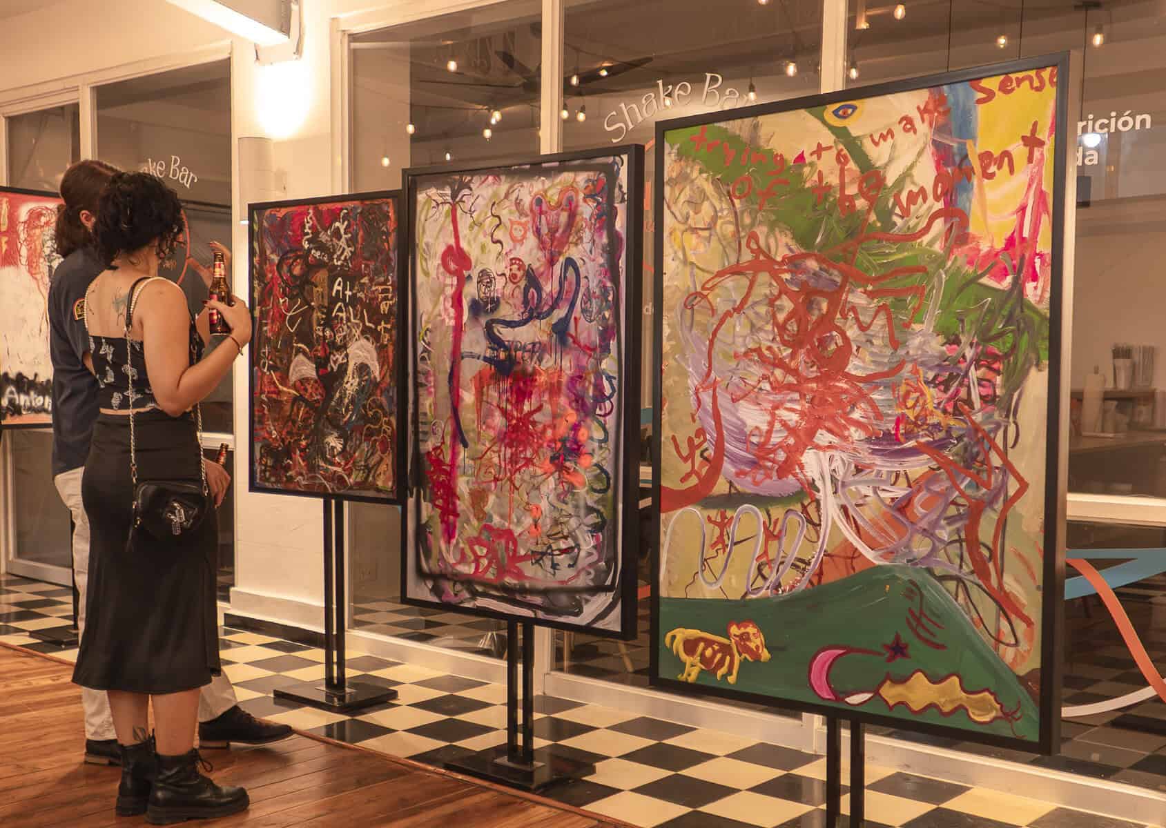 Handcrafted Panamanian arts and crafts displayed at the Artesanías exhibit inside the Museo Nacional de Artes Visuales (MNAV) in Casco Viejo.