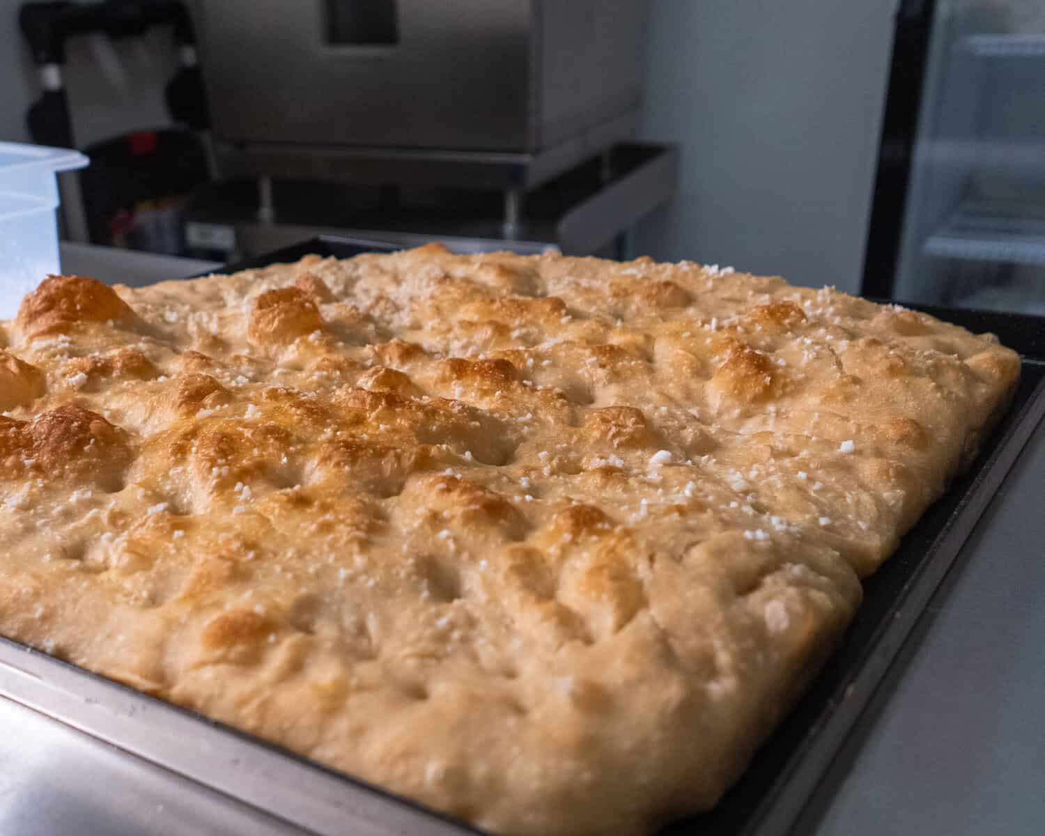 Freshly baked focaccia from The Casco Sourdough Club in Casco Viejo, available exclusively by pre-order.