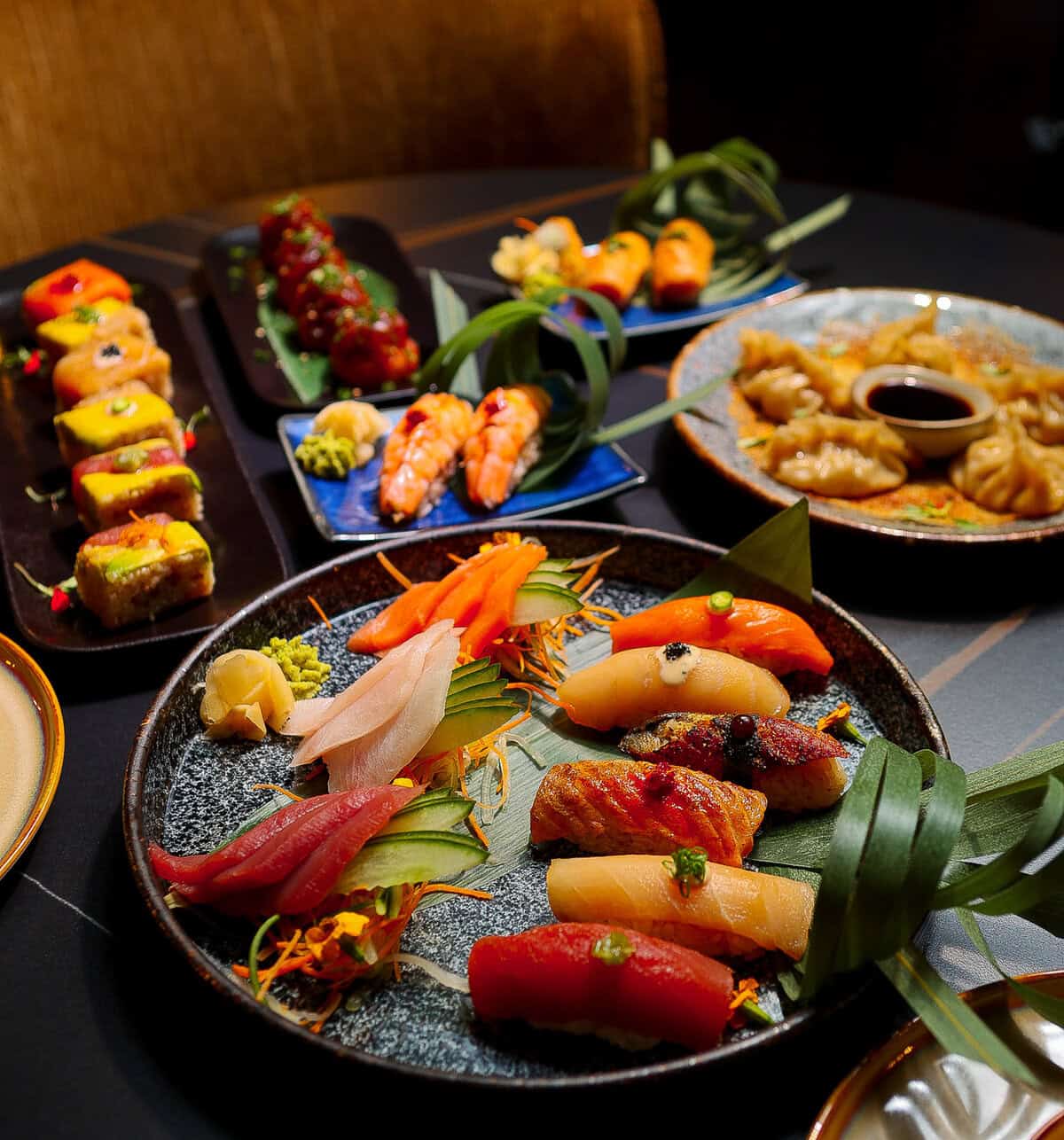 Assorted sushi dishes served at La Bárbara speakeasy in Casco Viejo, Panama