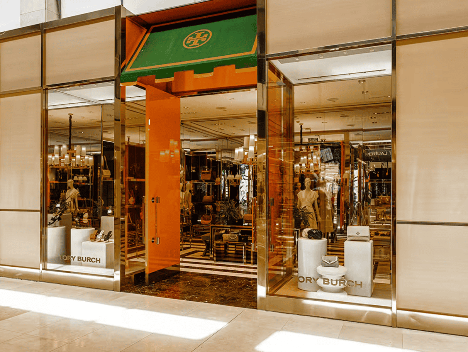 Tory Burch boutique storefront inside Multiplaza Mall in Panama City