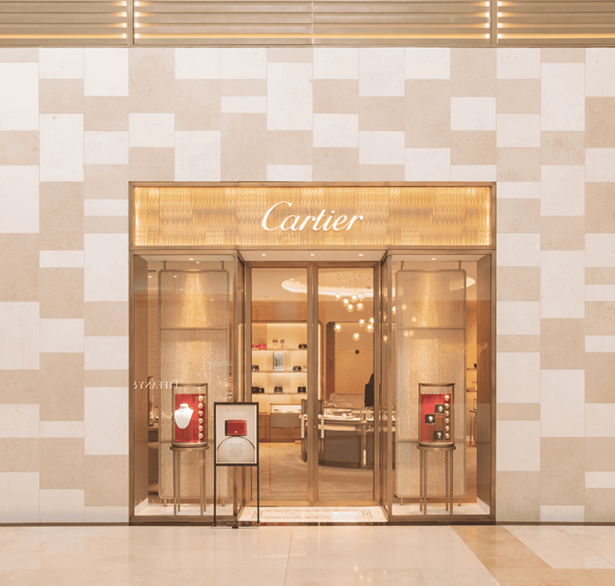 Cartier boutique storefront inside Multiplaza Mall in Panama City