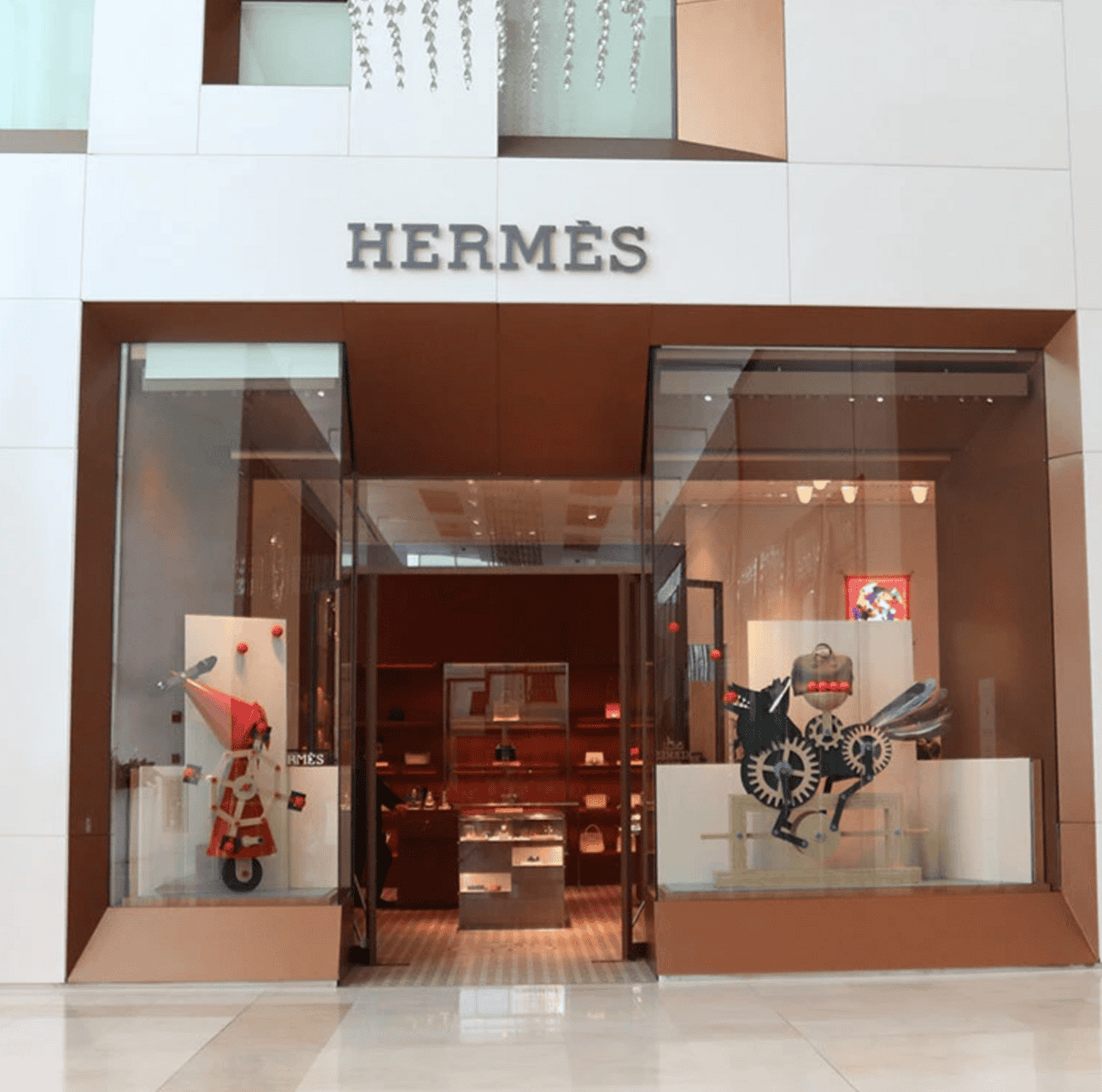 Hermès boutique storefront inside Multiplaza Mall in Panama City