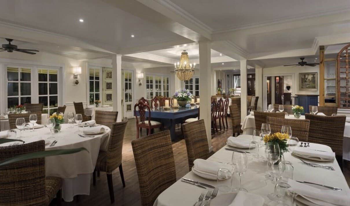 Elegant dining room at Chef Charlie Collins’ T’ACH restaurant in Hotel Panamonte, Boquete