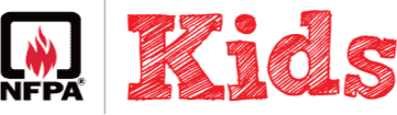 NFPA Kids logo with flame icon