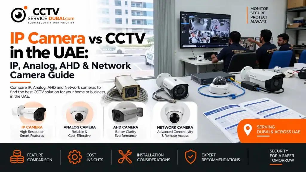 Featured Image of the Blog IP Camera vs CCTV in the UAE: IP, Analog, AHD & Network Camera Guide
