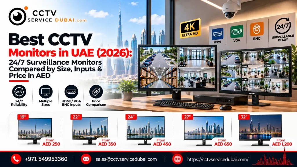 Best CCTV Monitors in UAE (2026): 24/7 Surveillance Monitors Compared by Size, Inputs & Price in AED