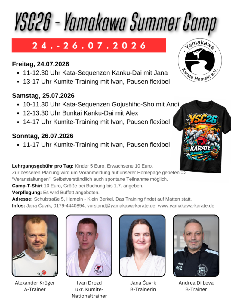 Plakat YSC26 Yamakawa Karate Summer Camp 2026