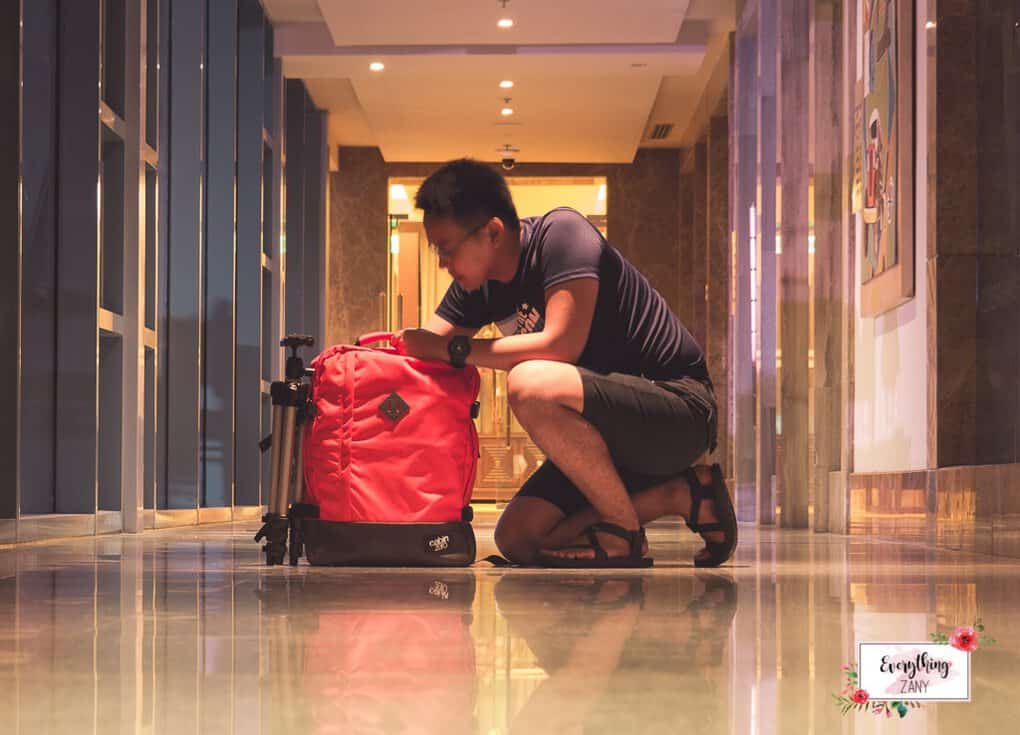 My sore red backpack cabin zero