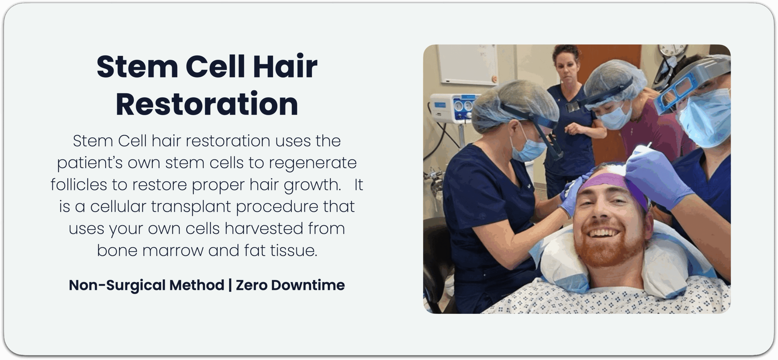a stem cell hair restoration procedure performed at Cendant