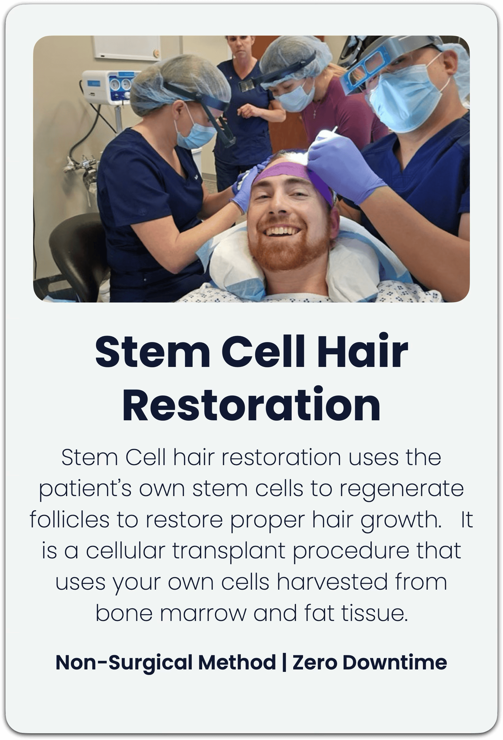 a stem cell hair restoration procedure performed at Cendant