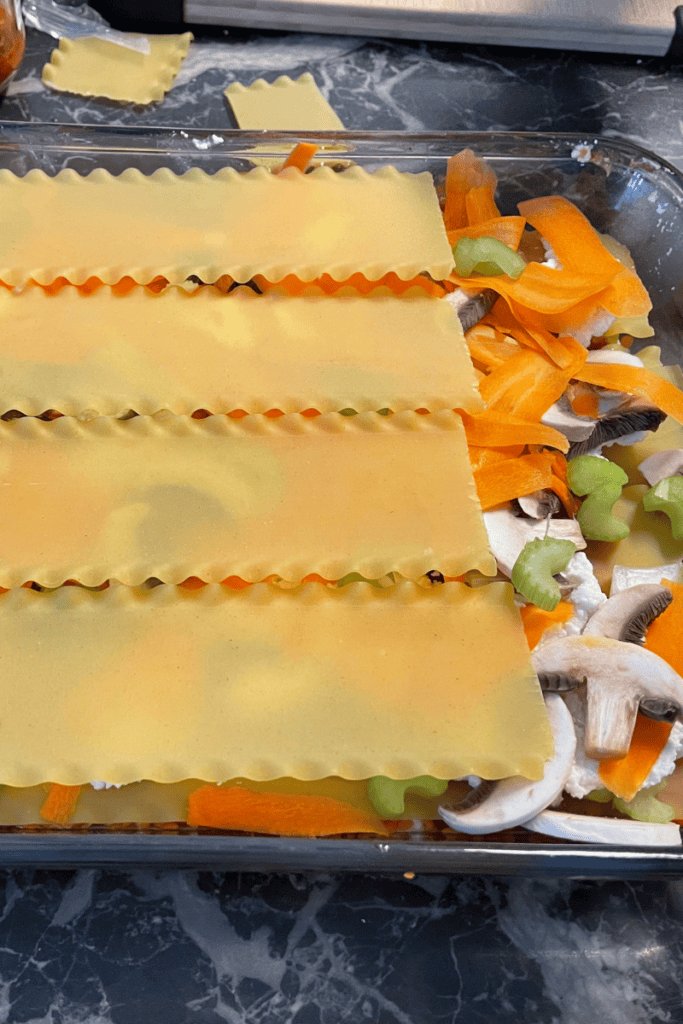 making a vegetarian lasagna