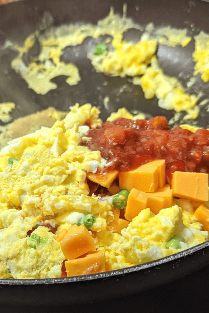 salsa cheddar eggs breakfast