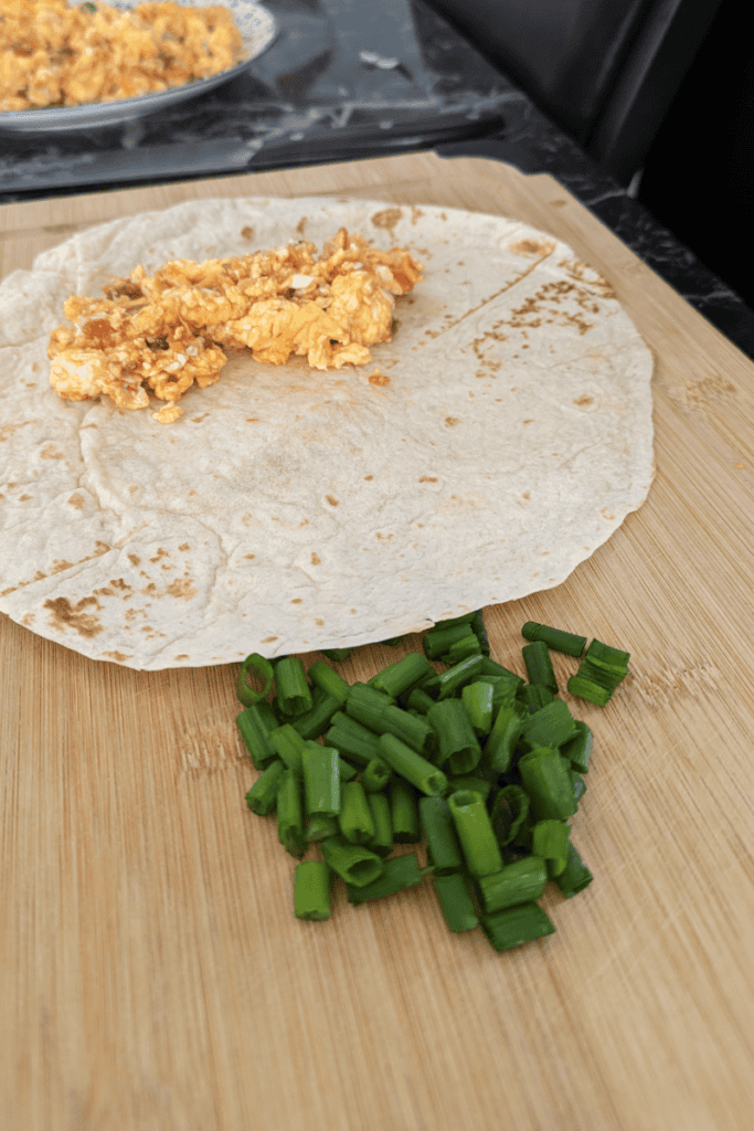 starting your breakfast burrito wrap