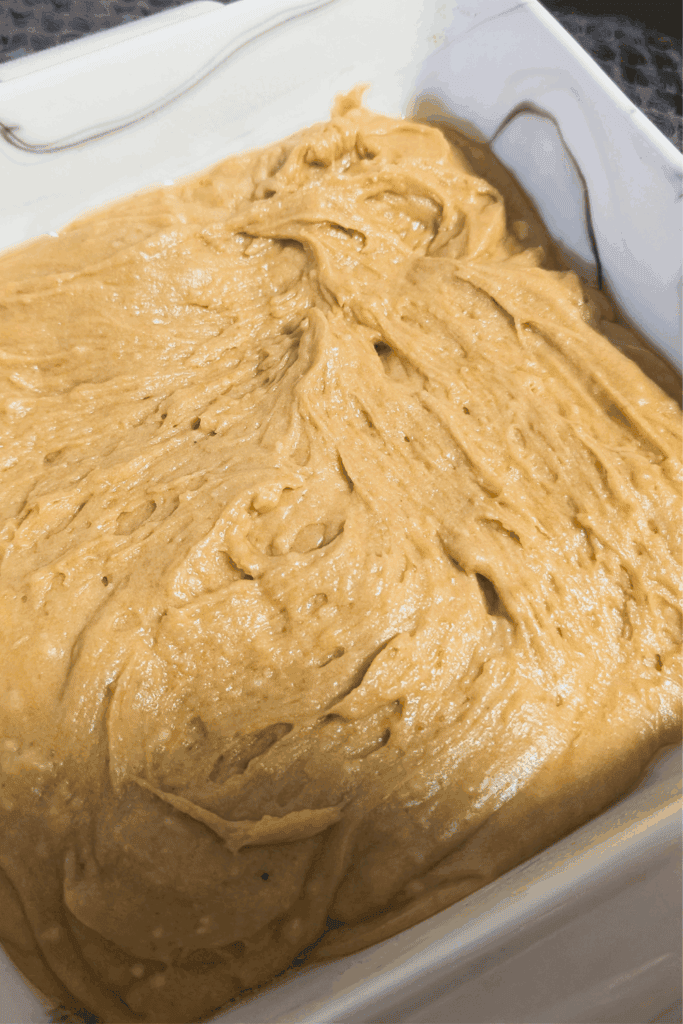 spreading batter in prepared pan