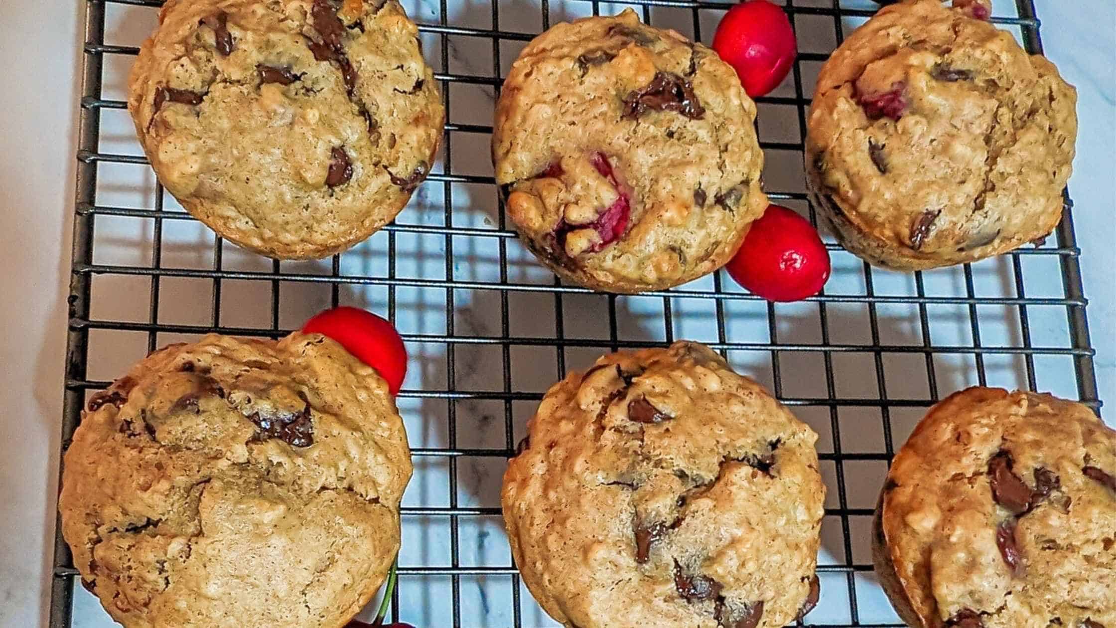 cover image for blog post of cherry chocolate muffins