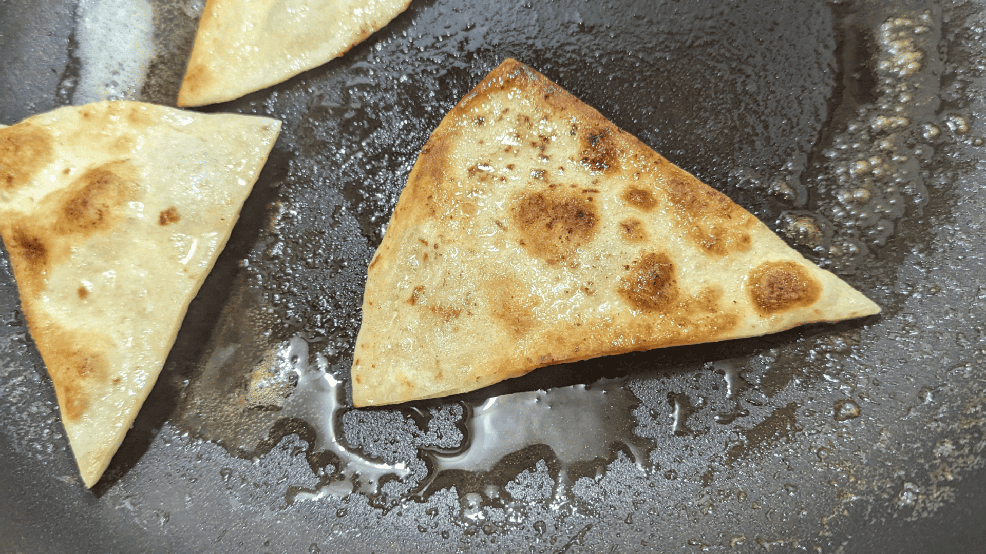 crisp pan fried tortilla chips