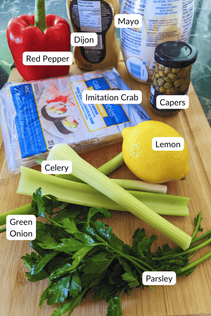 ingredients for faux crab salad