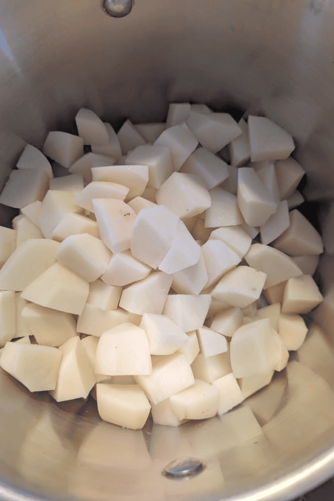 peeled cubed potatoes
