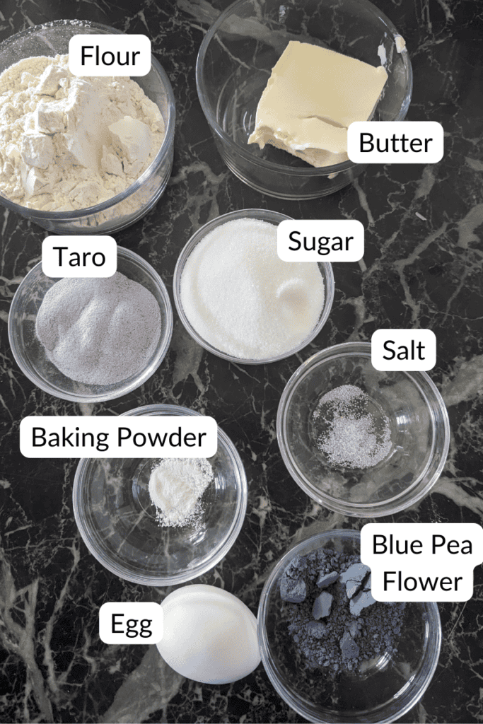 taro pinwheel cookie ingredients