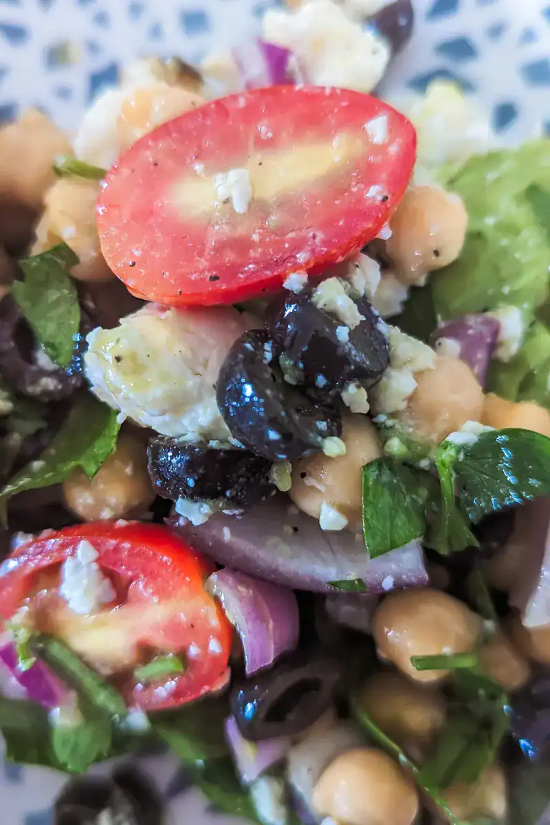 THE BEST CHICKPEA FETA SUMMER SALAD With Avocado